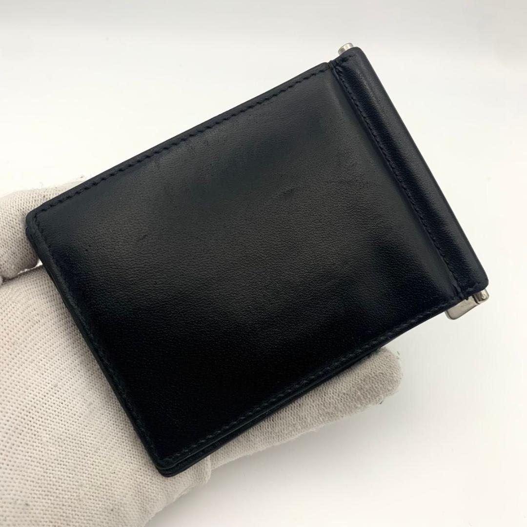 鑑定済み サンローラン マネークリップ 財布 カードケース カサンドラ 黒