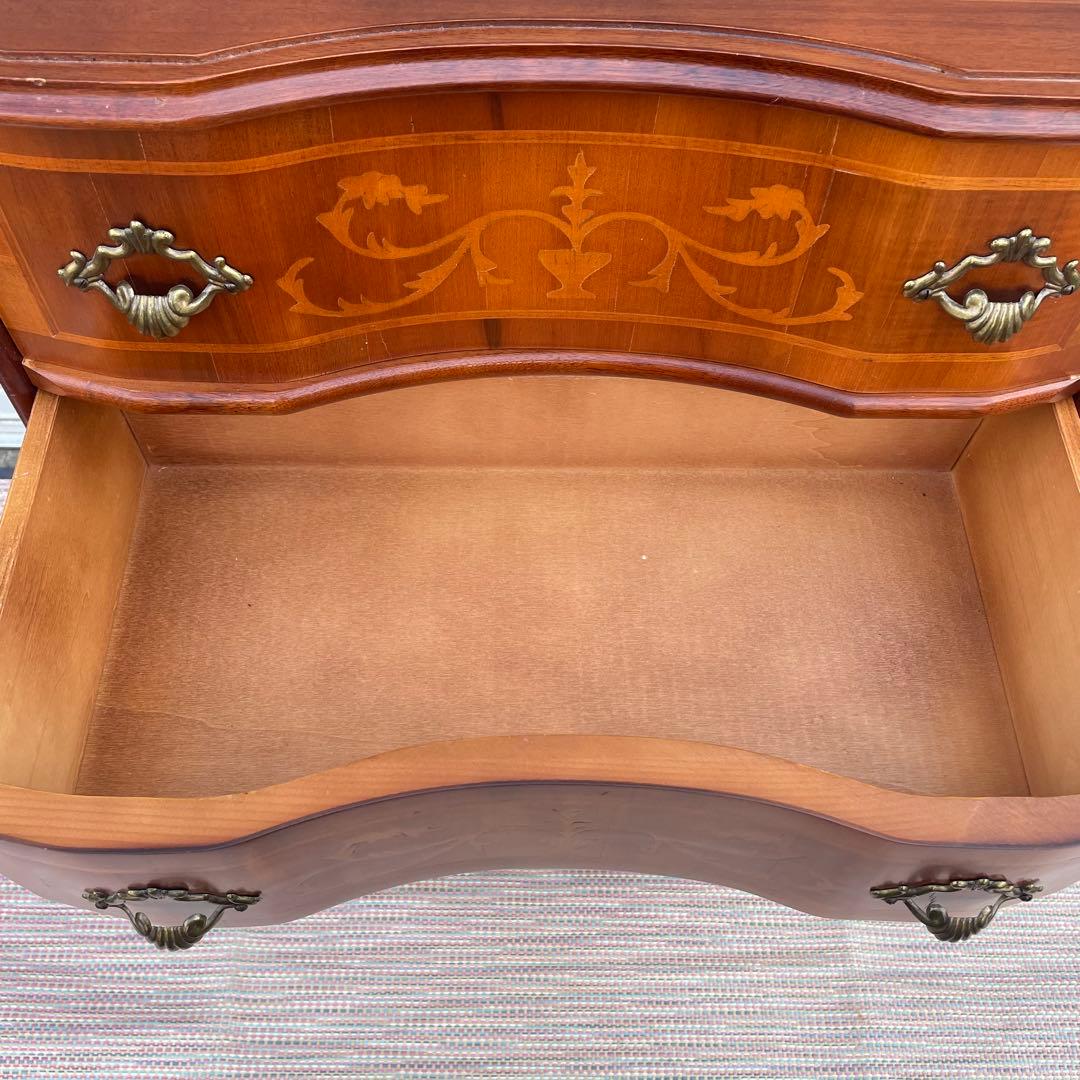 【送料込】アンティーク　象嵌細工　5段チェスト　イタリア調　ヴィンテージ　家具