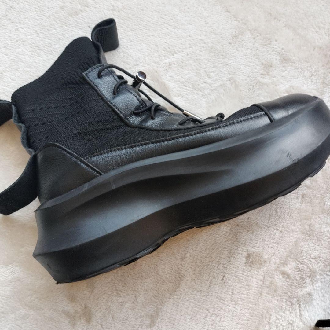 PRIDE 2024Sneakers ブラックMサイズレザー厚底メッシュレザー