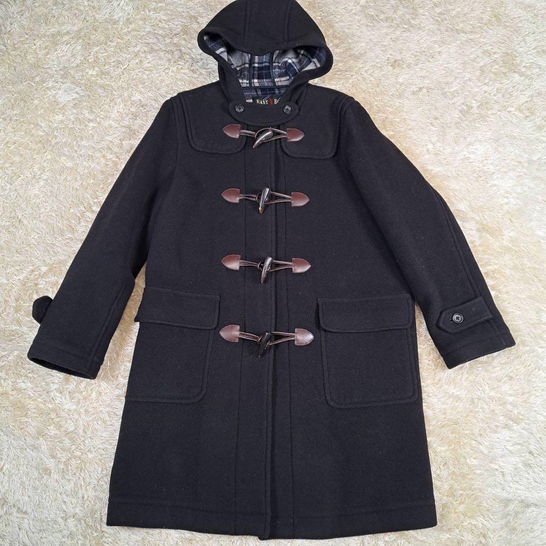 未使用級　イーストボーイ　ダッフルコート　ウール　ブラック