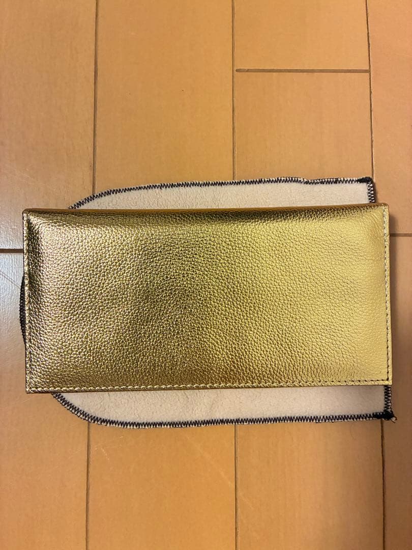 美品　皇居　長財布　ゴールドレザー
