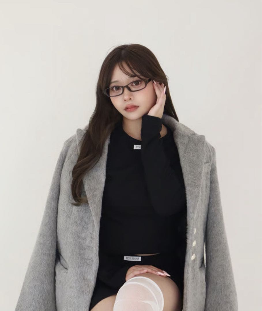 pellsiana シャギージャケット グレー