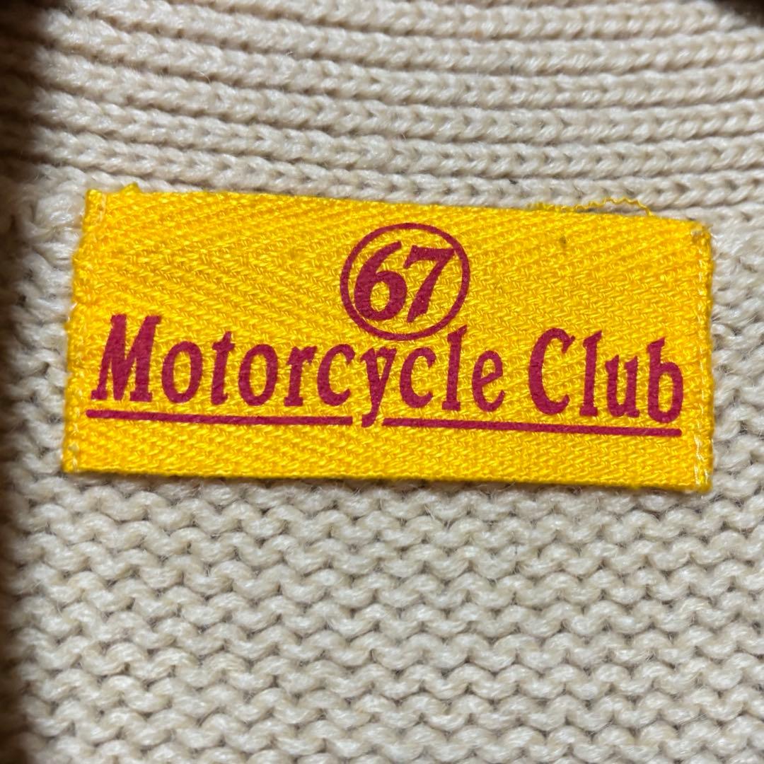 専用67 Motorcycle Club ショールカラージップニットカーディガン