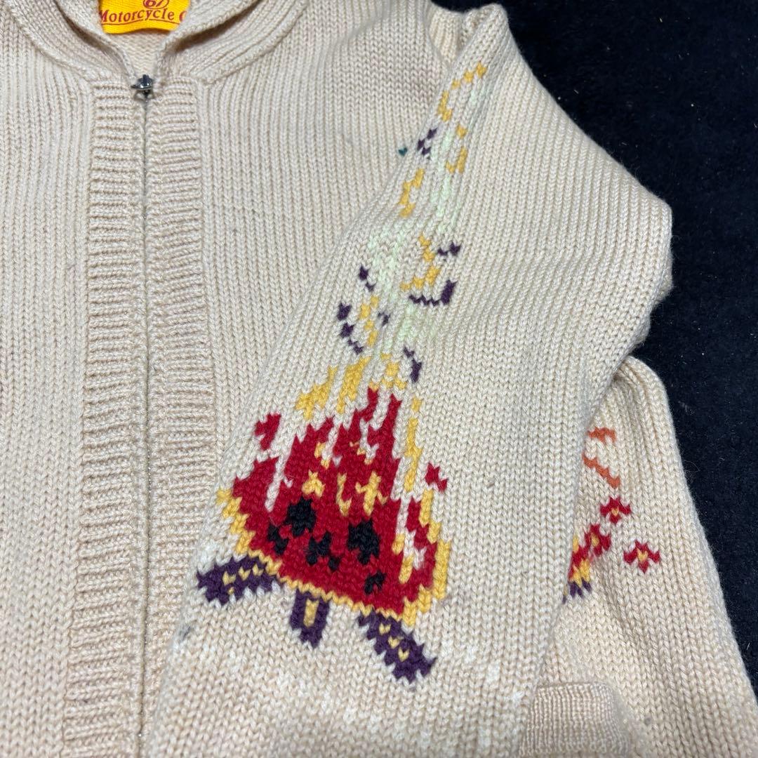 専用67 Motorcycle Club ショールカラージップニットカーディガン