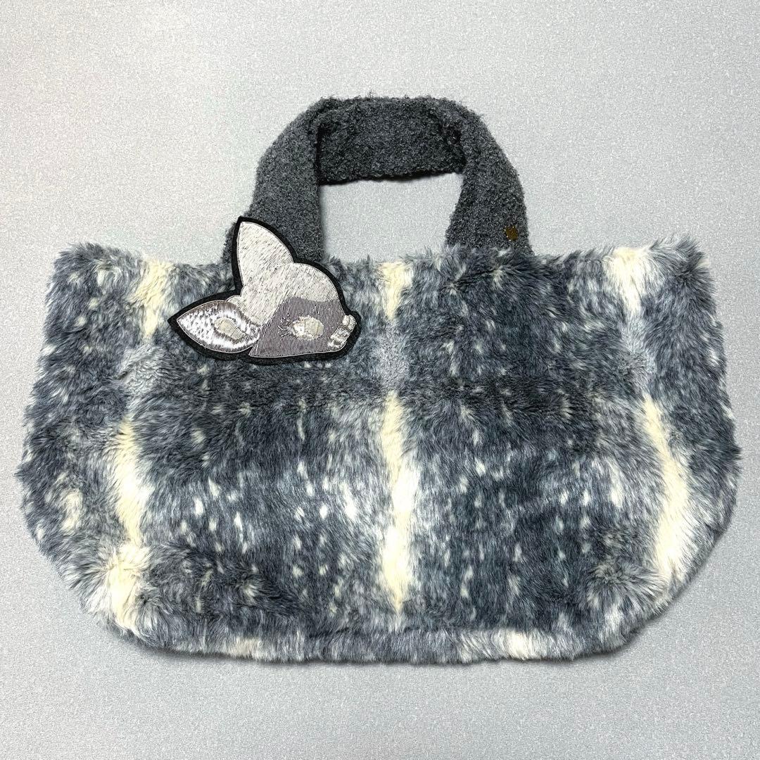 希少 あちゃちゅむムチャチャ DISNEY バンビ フェイクファー トートバッグ