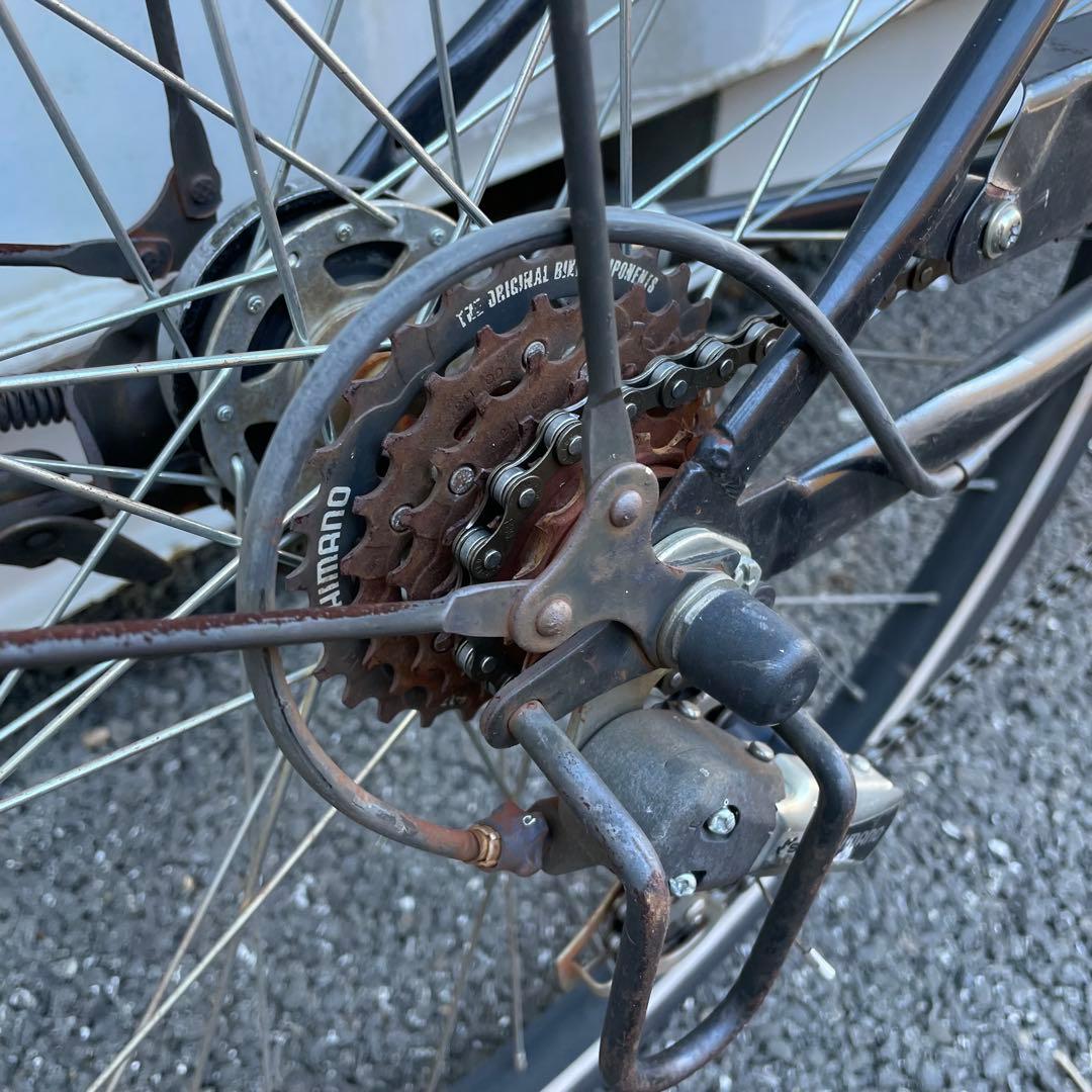 【都内/千葉引取】街乗り用自転車 27インチ カゴ/鍵/オートライト/6段変速付