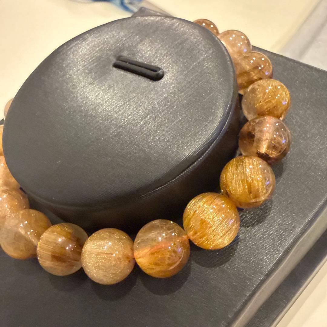 コッパールチル ブラウンルチル ルチルクォーツ キャッツアイ 天然石ブレスレット