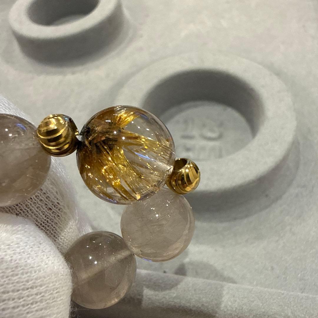 コッパールチル ブラウンルチル ルチルクォーツ キャッツアイ 天然石ブレスレット