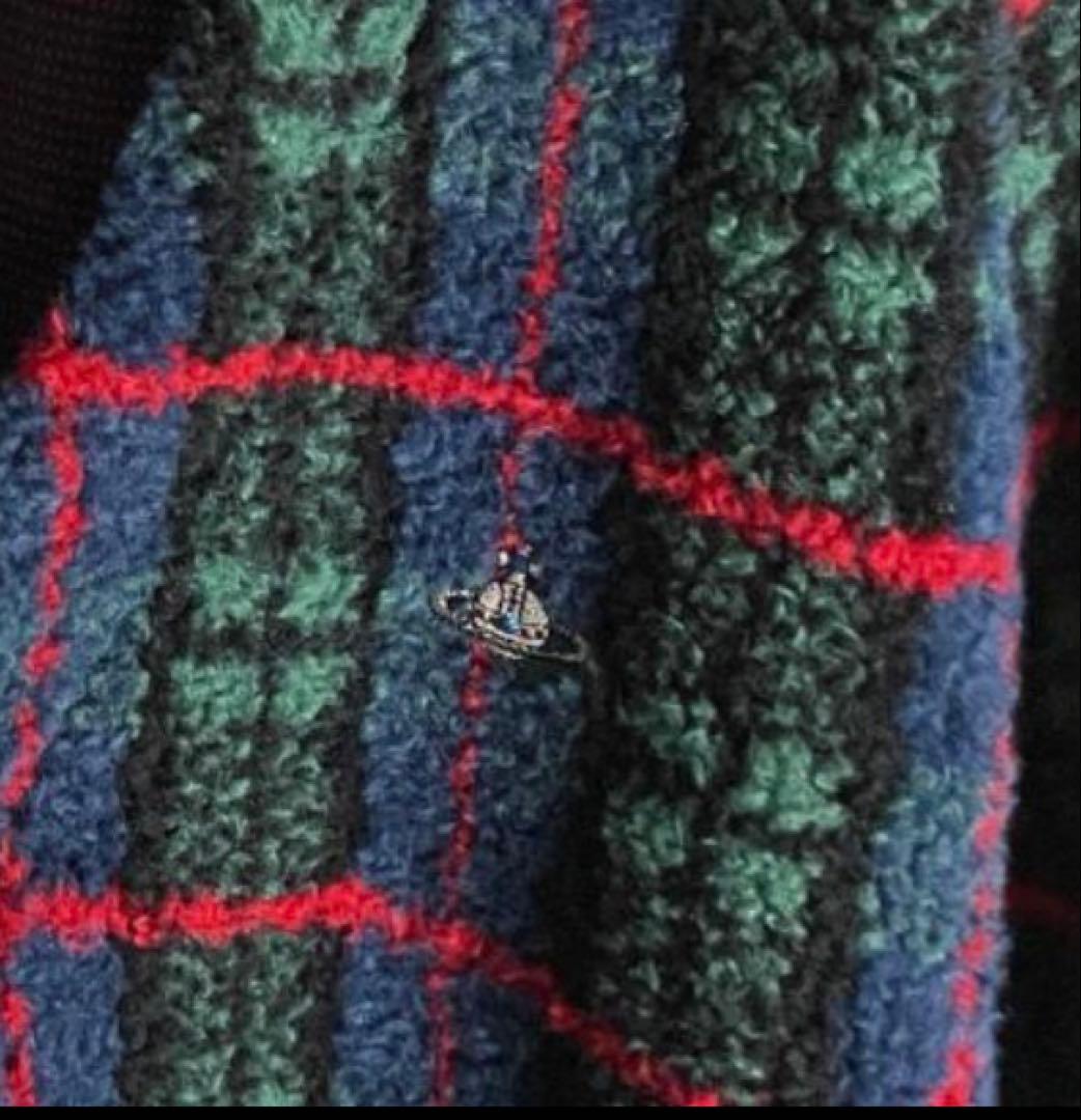 Vivienne Westwood チェック ボア カーディガン