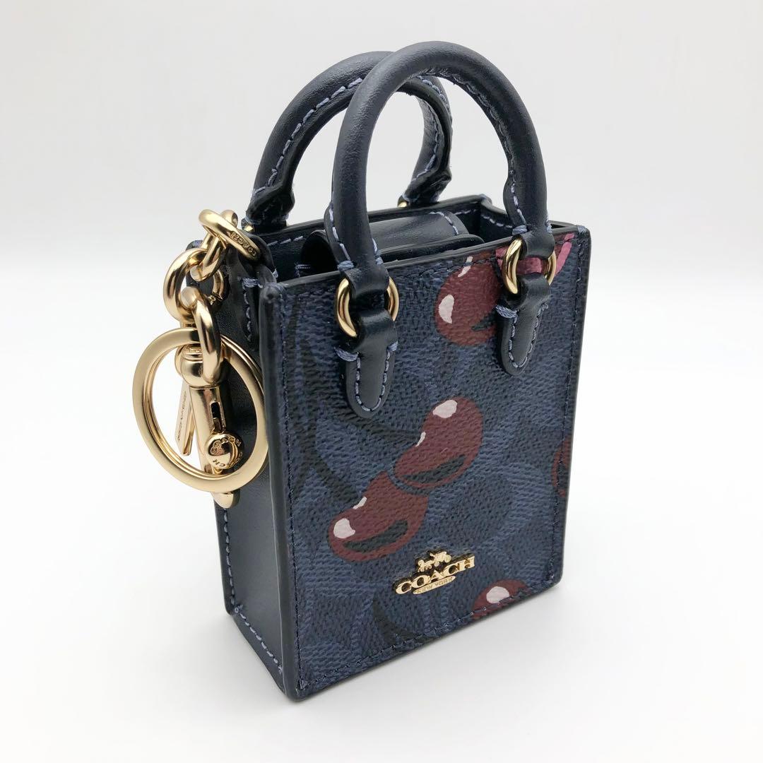 COACH ★大人気★ ミニトート バッグチャーム チェリー デニム 新品