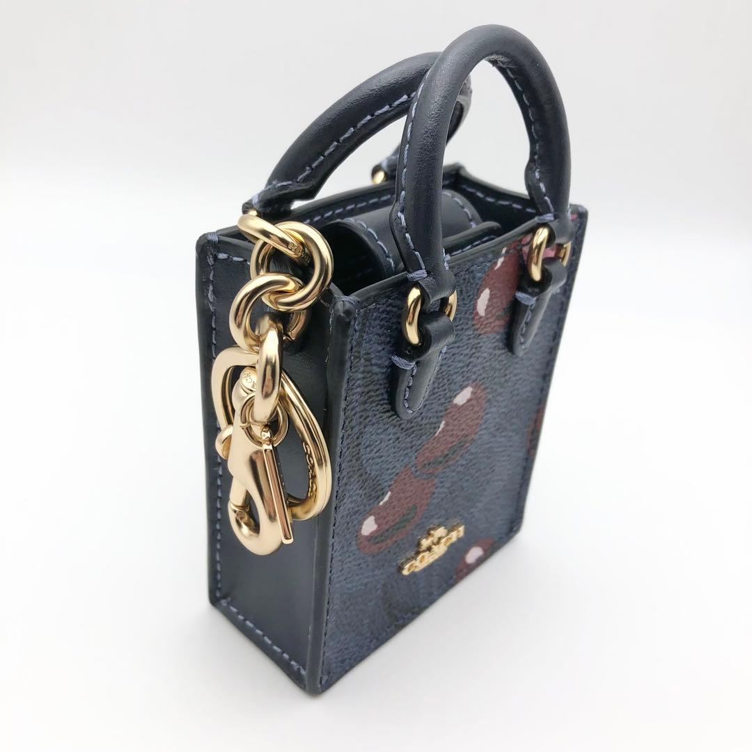 COACH ★大人気★ ミニトート バッグチャーム チェリー デニム 新品