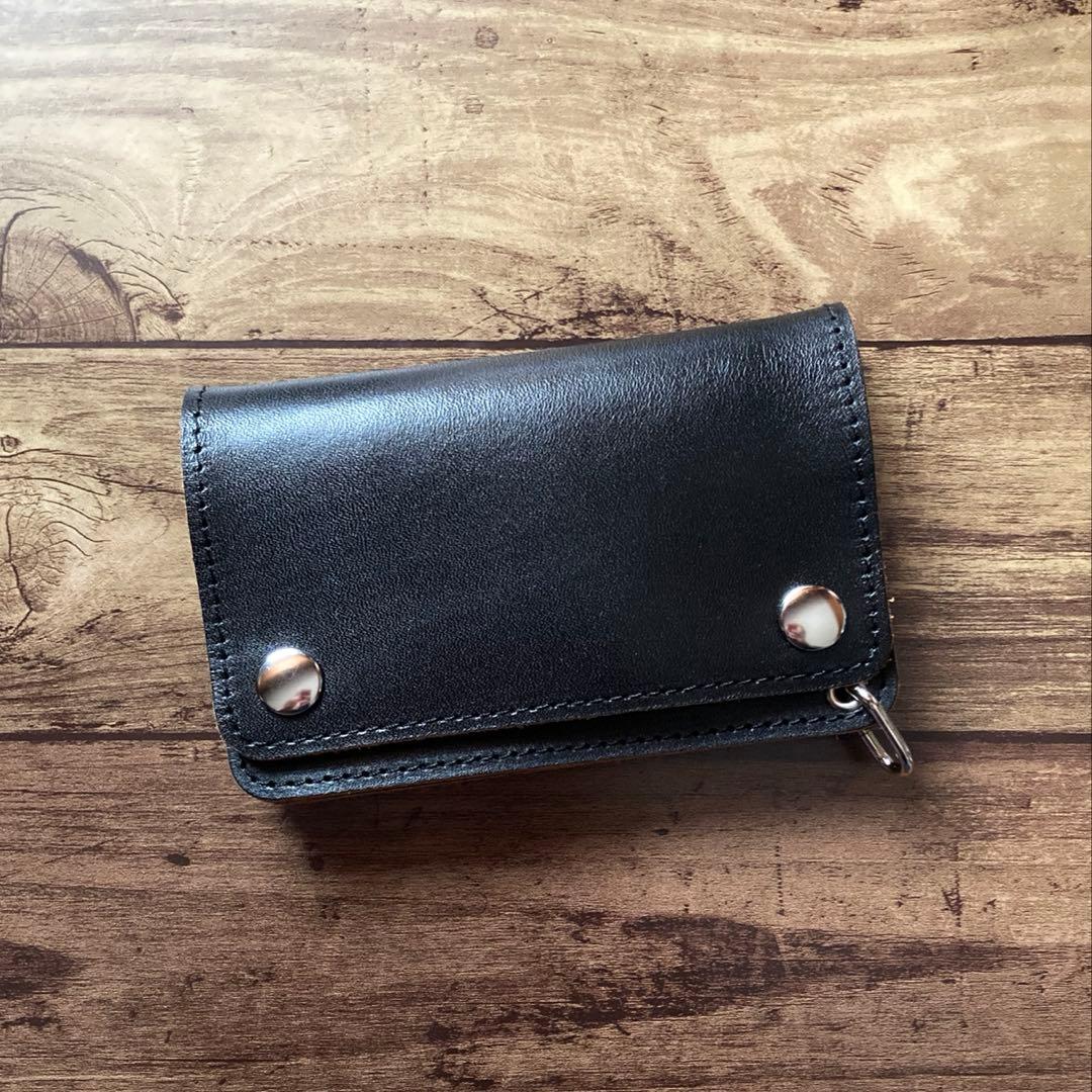 【おにぎり】ミドルトラッカーウォレット 茶芯ブラック【お札を折らずに収納】