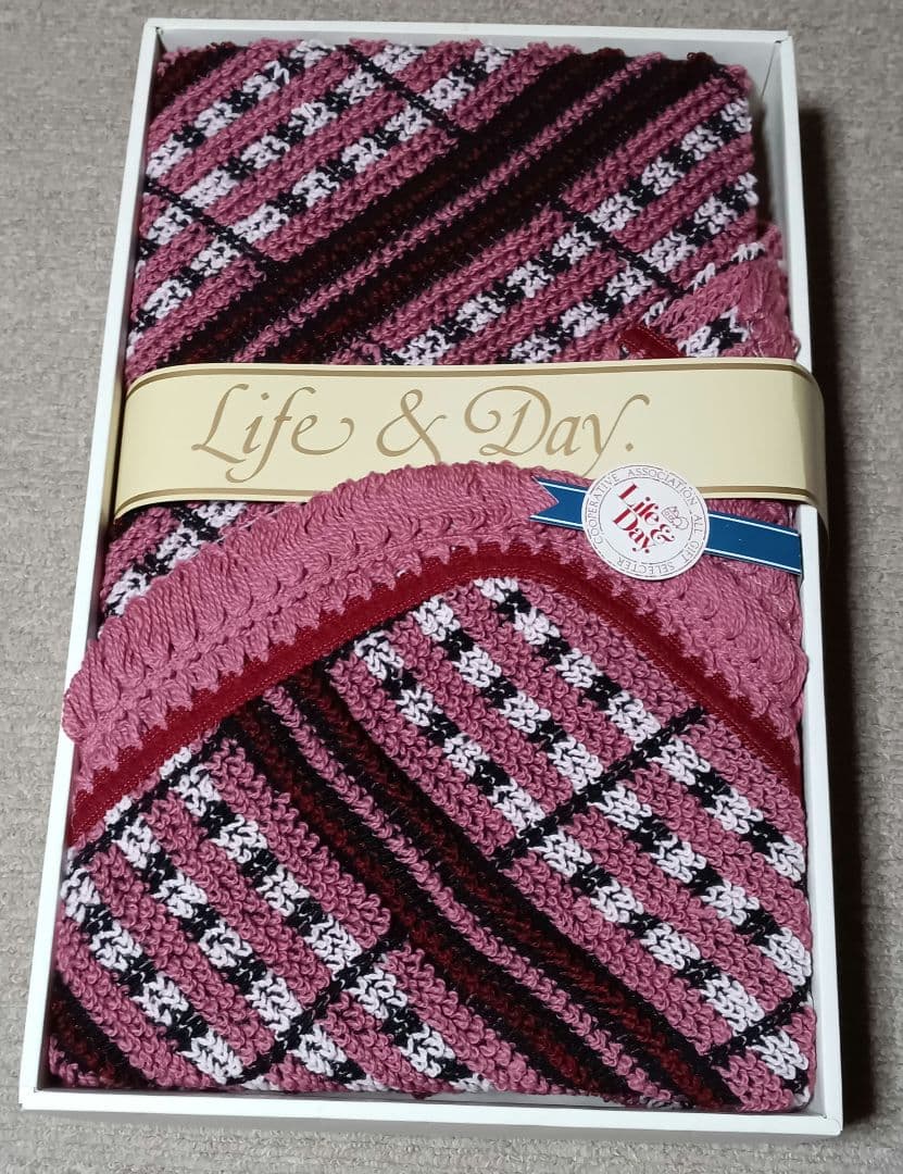 【美品・新品】Life&Day. ブランドニット柄こたつ上掛けカバービンテージ