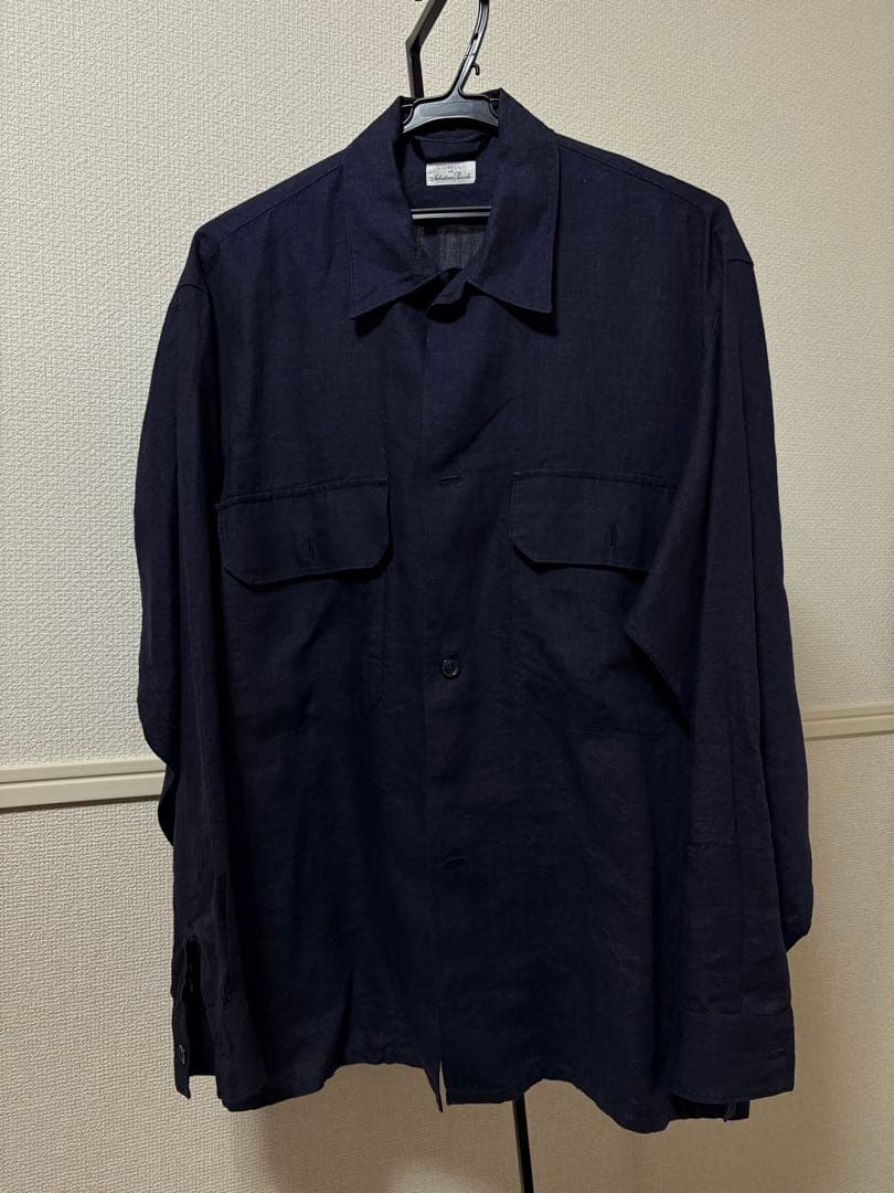 COMOLI ピッコロリネン C.P.O ネイビー 46