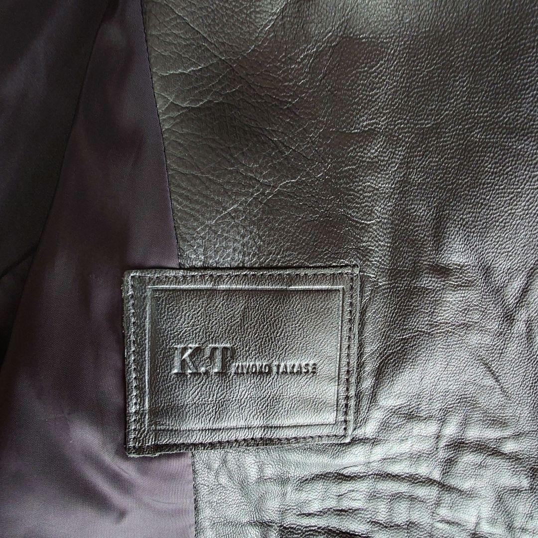 希少サイズ K.T キヨコタカセ　ラムレザー ダブルライダース 17号サイズ　黒