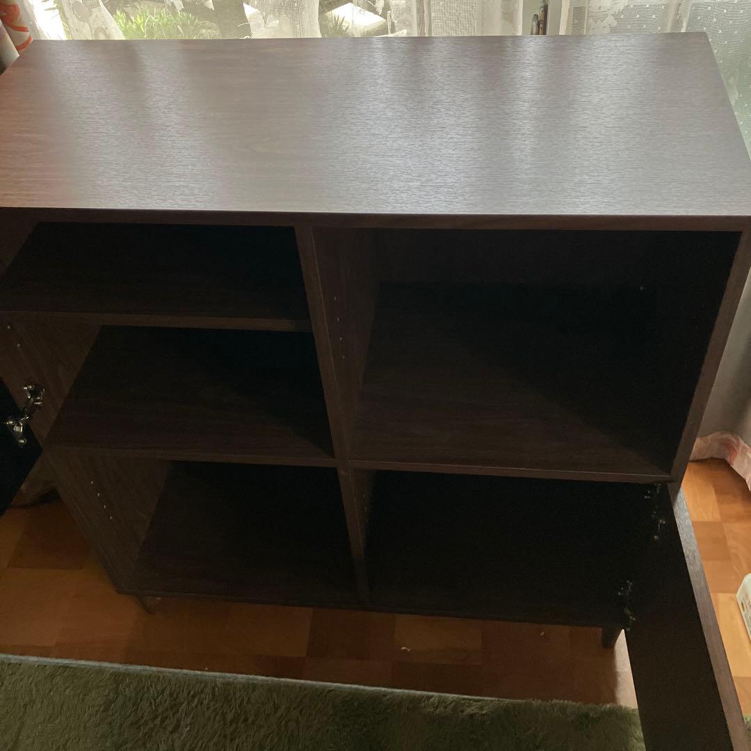 ダークブラウン木製キャビネット 中型