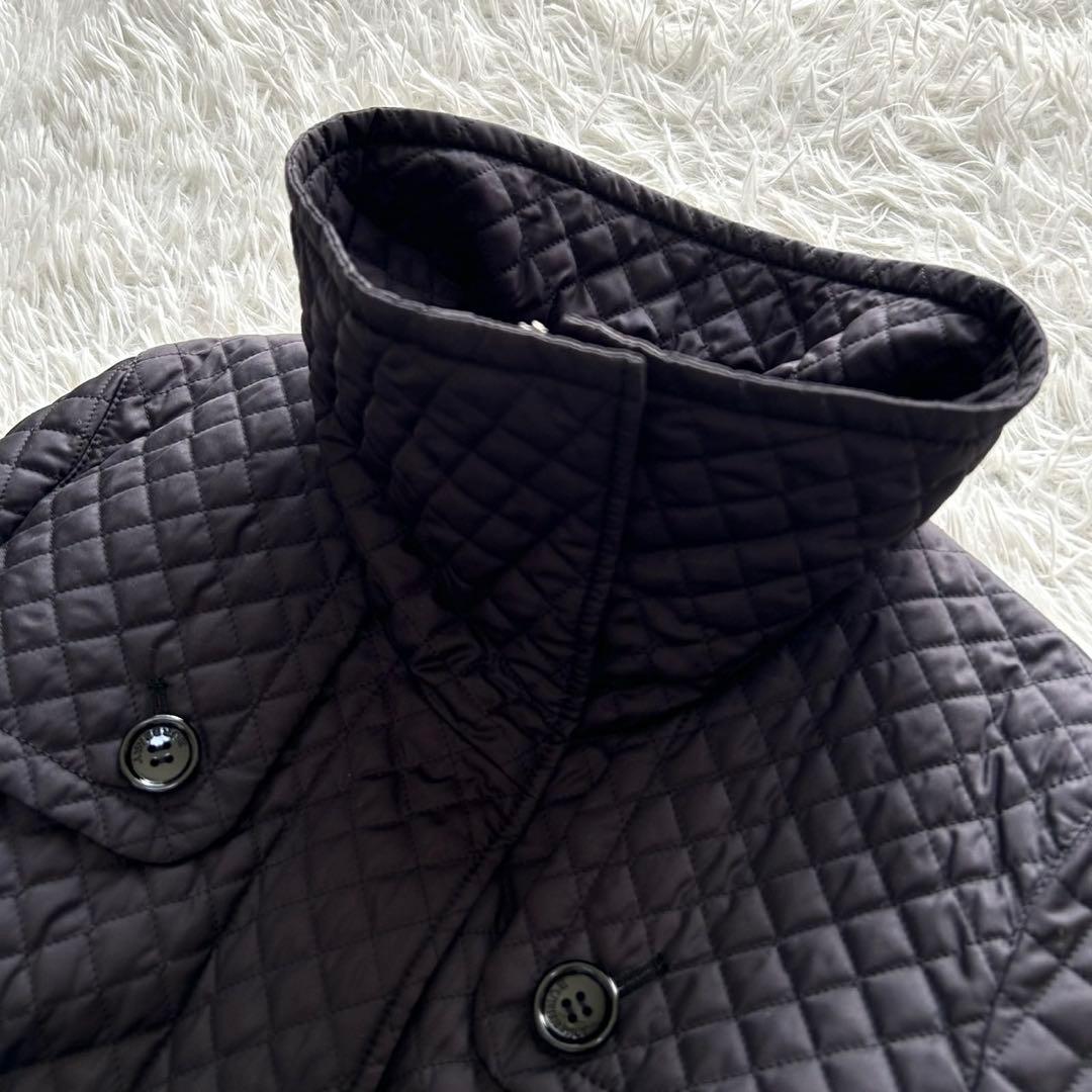 【極美品】バーバリーロンドン　キルティングコート　ベルト付き　ブラック　L相当
