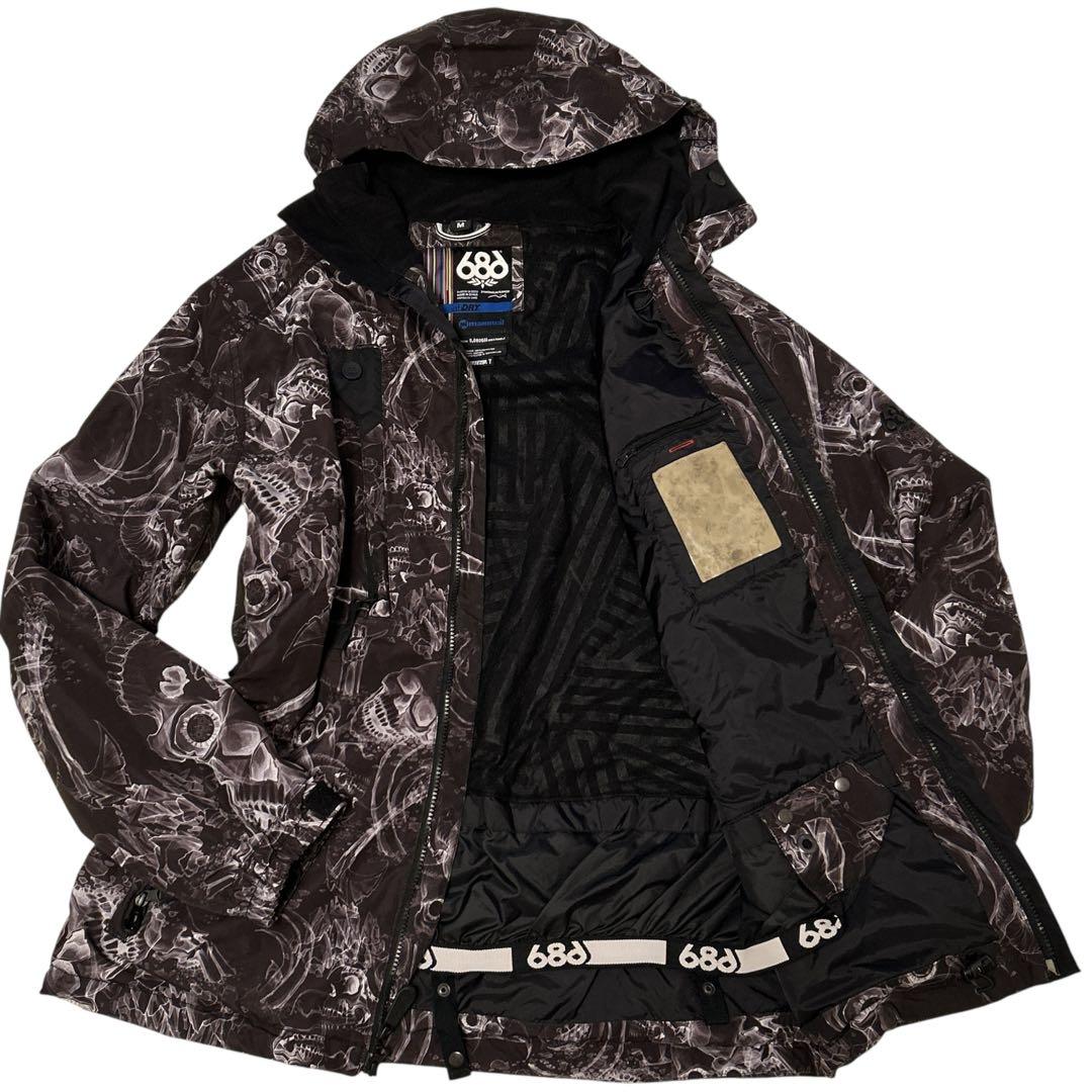 686 スノーボード ジャケット スカルデザイン 総柄 希少 Mサイズ