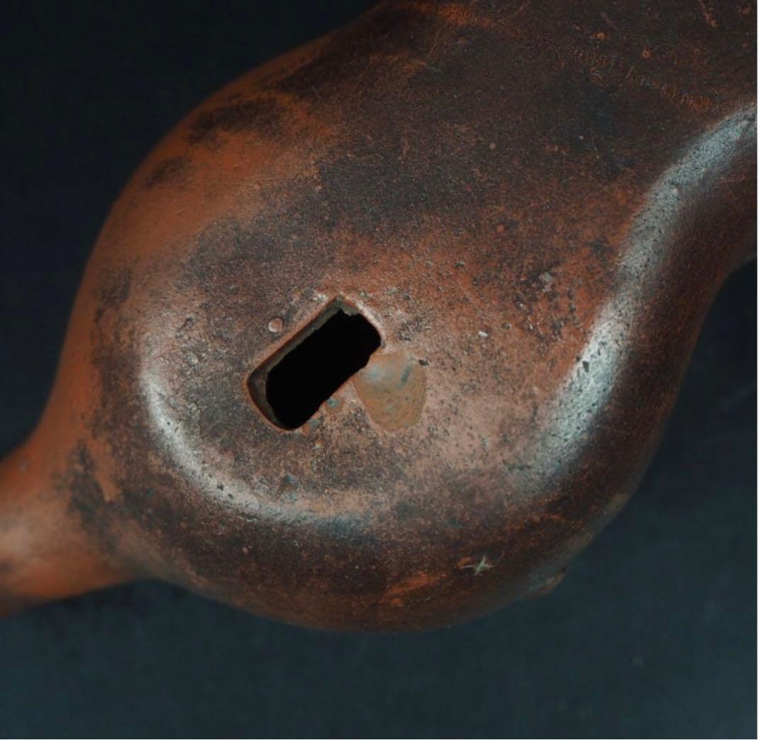 送料無料　江戸期　備前焼瓢箪掛け花入れ　花器活け花　華道具