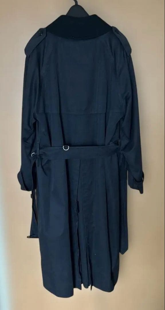 ★バーバリー★メンズブラック ダブルブレスト トレンチコート古着　アメリカ購入品