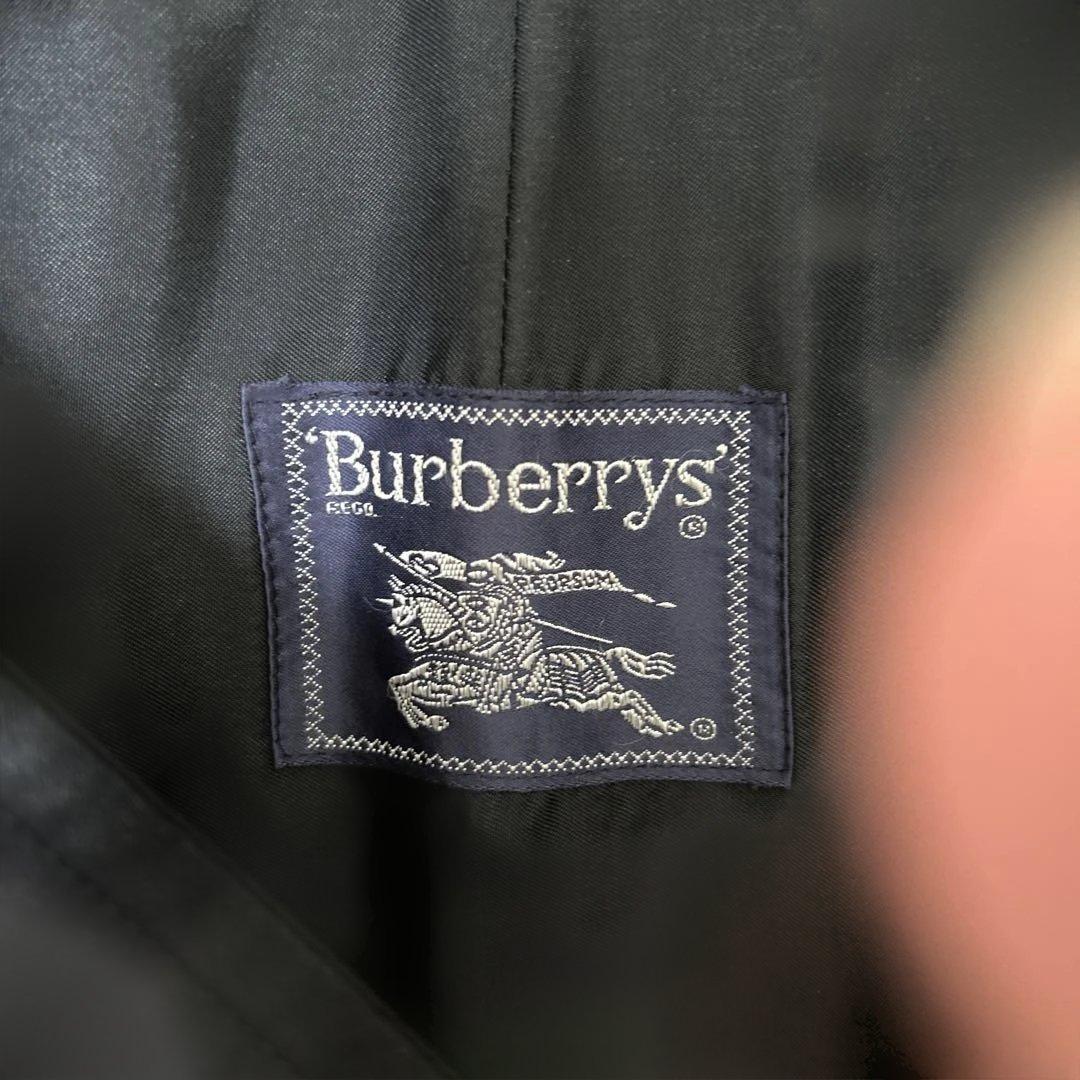 ★バーバリー★メンズブラック ダブルブレスト トレンチコート古着　アメリカ購入品