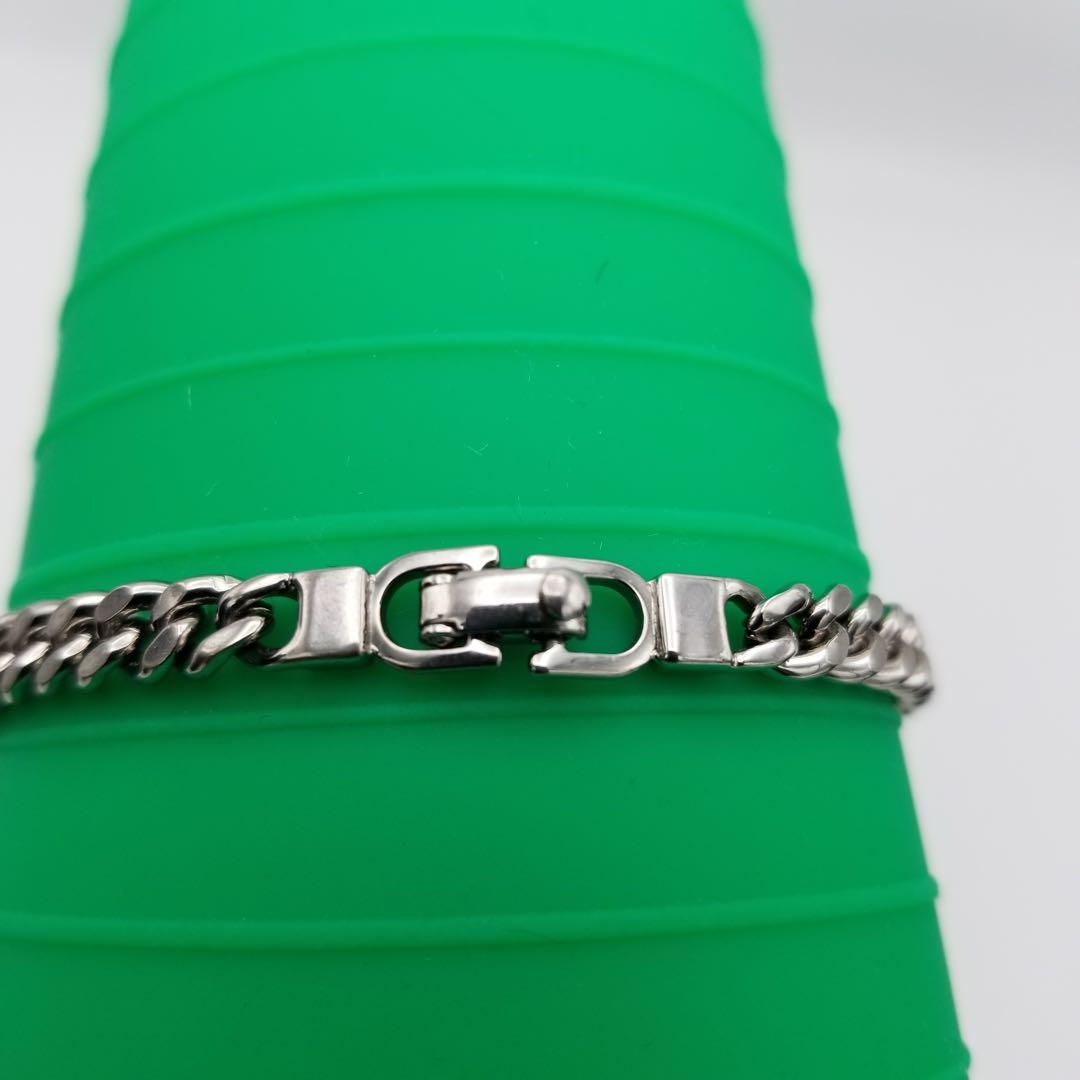 Christian Dior シルバー チェーンブレスレット ロゴ入り