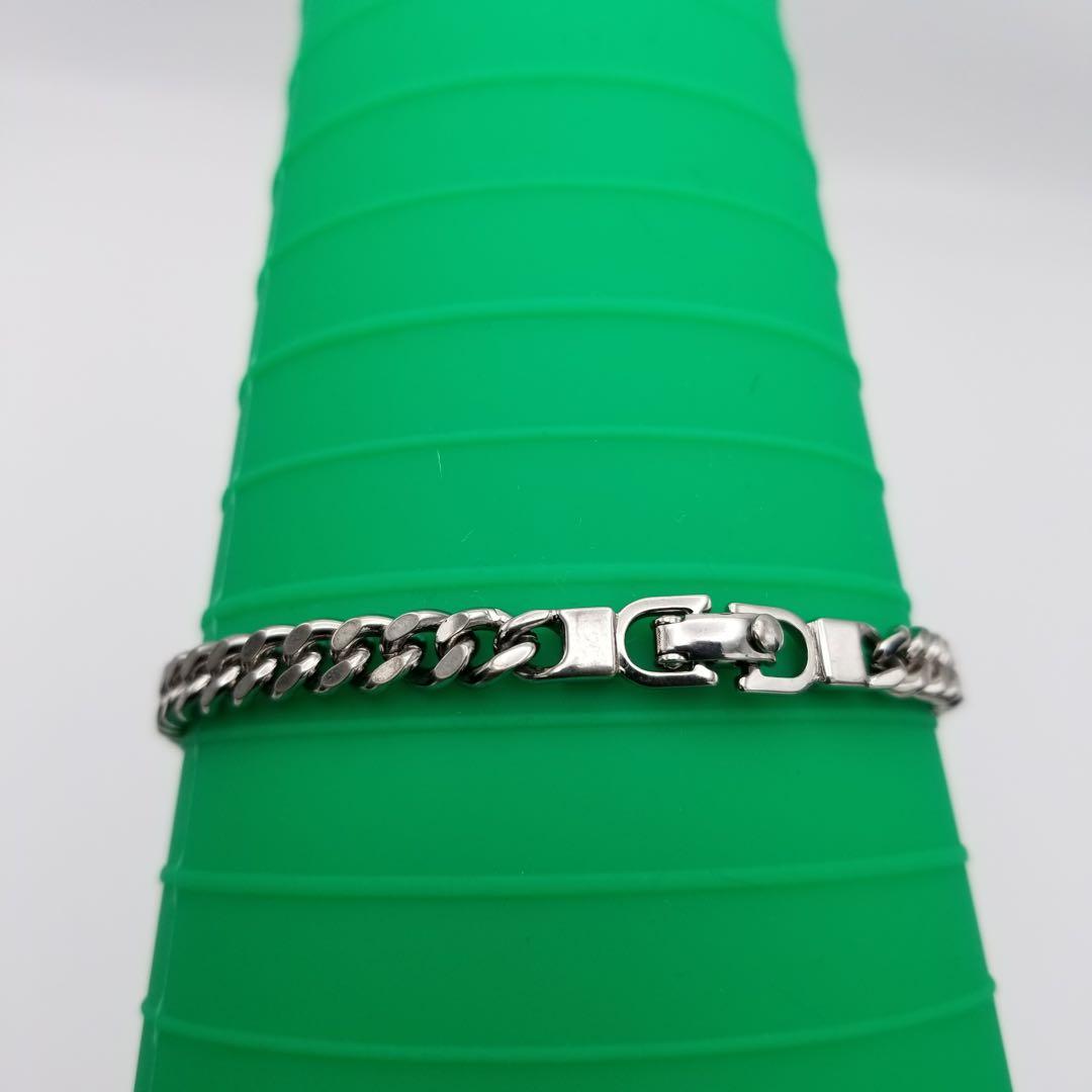 Christian Dior シルバー チェーンブレスレット ロゴ入り