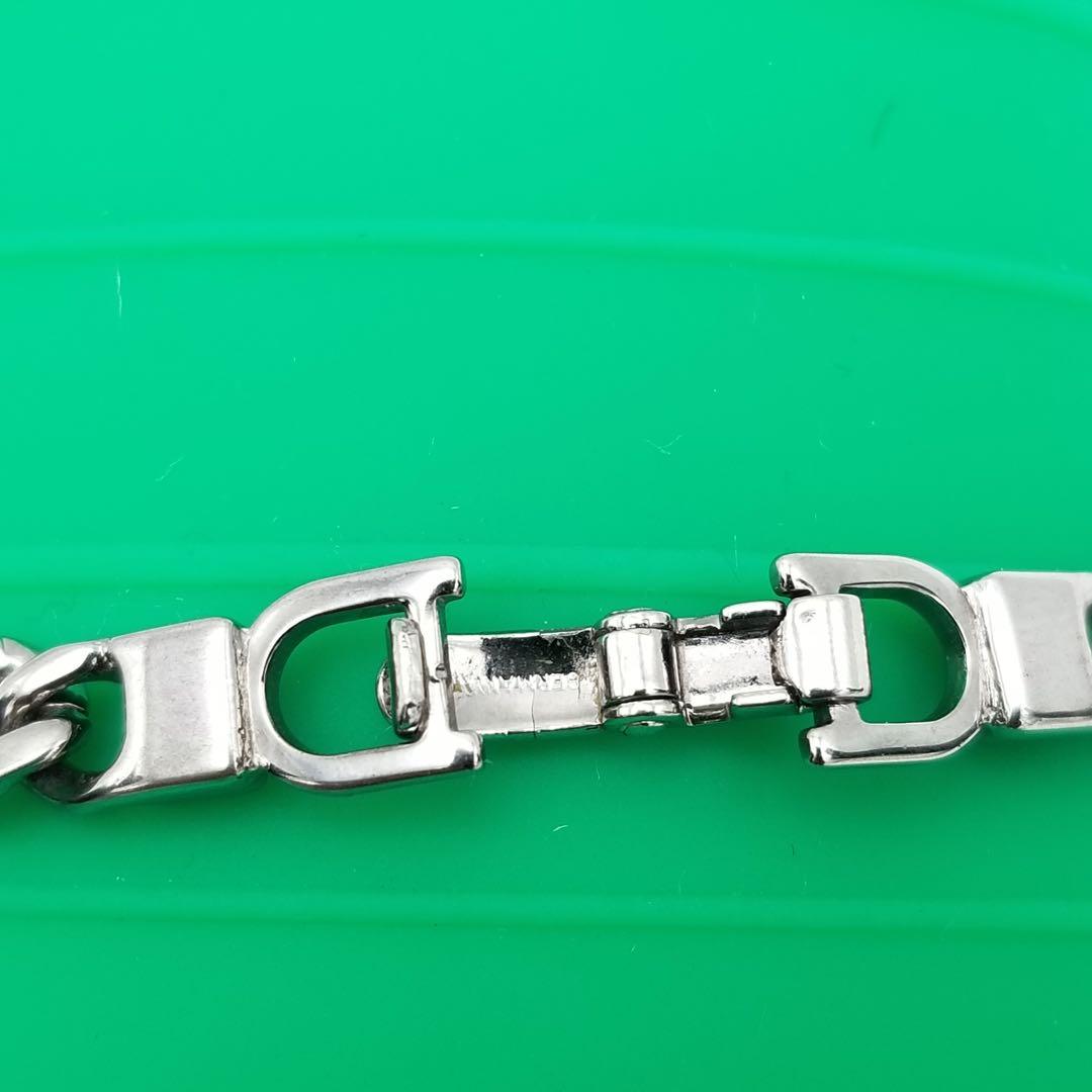 Christian Dior シルバー チェーンブレスレット ロゴ入り