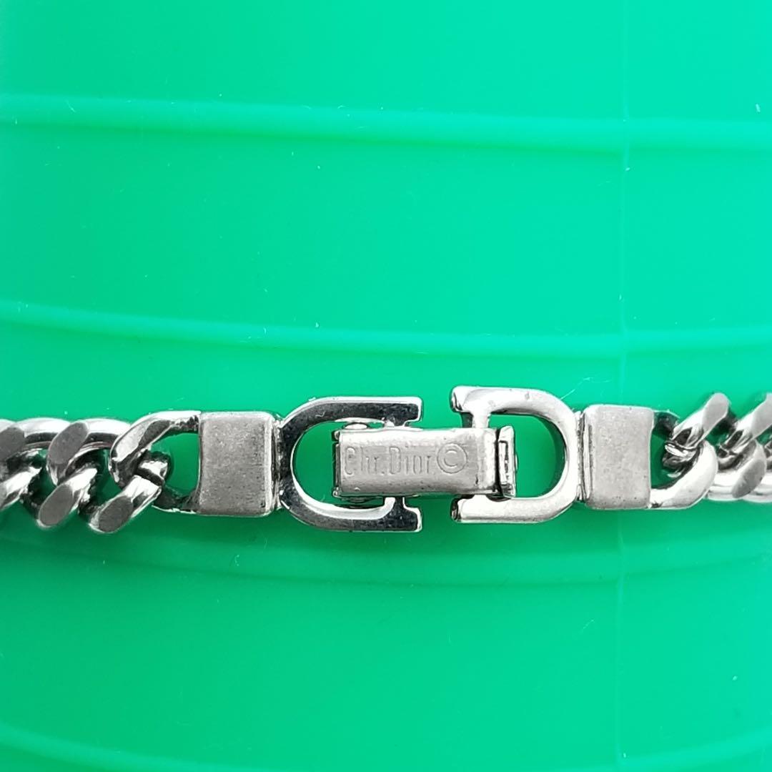 Christian Dior シルバー チェーンブレスレット ロゴ入り