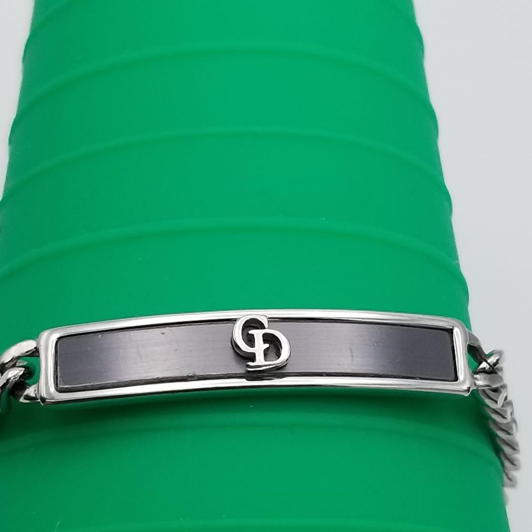 Christian Dior シルバー チェーンブレスレット ロゴ入り