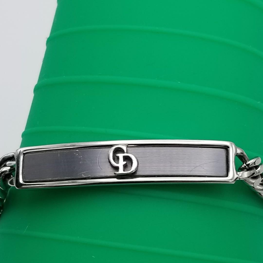 Christian Dior シルバー チェーンブレスレット ロゴ入り