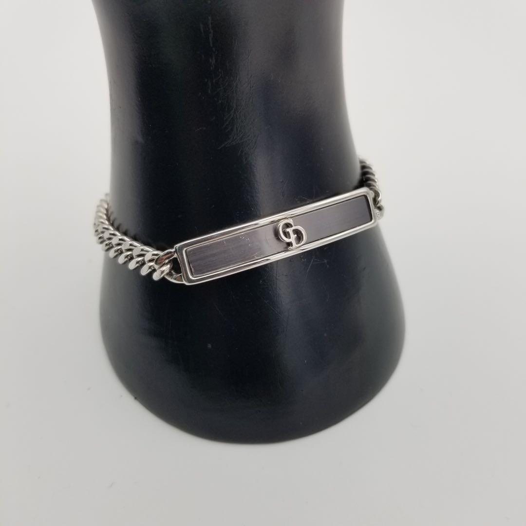Christian Dior シルバー チェーンブレスレット ロゴ入り