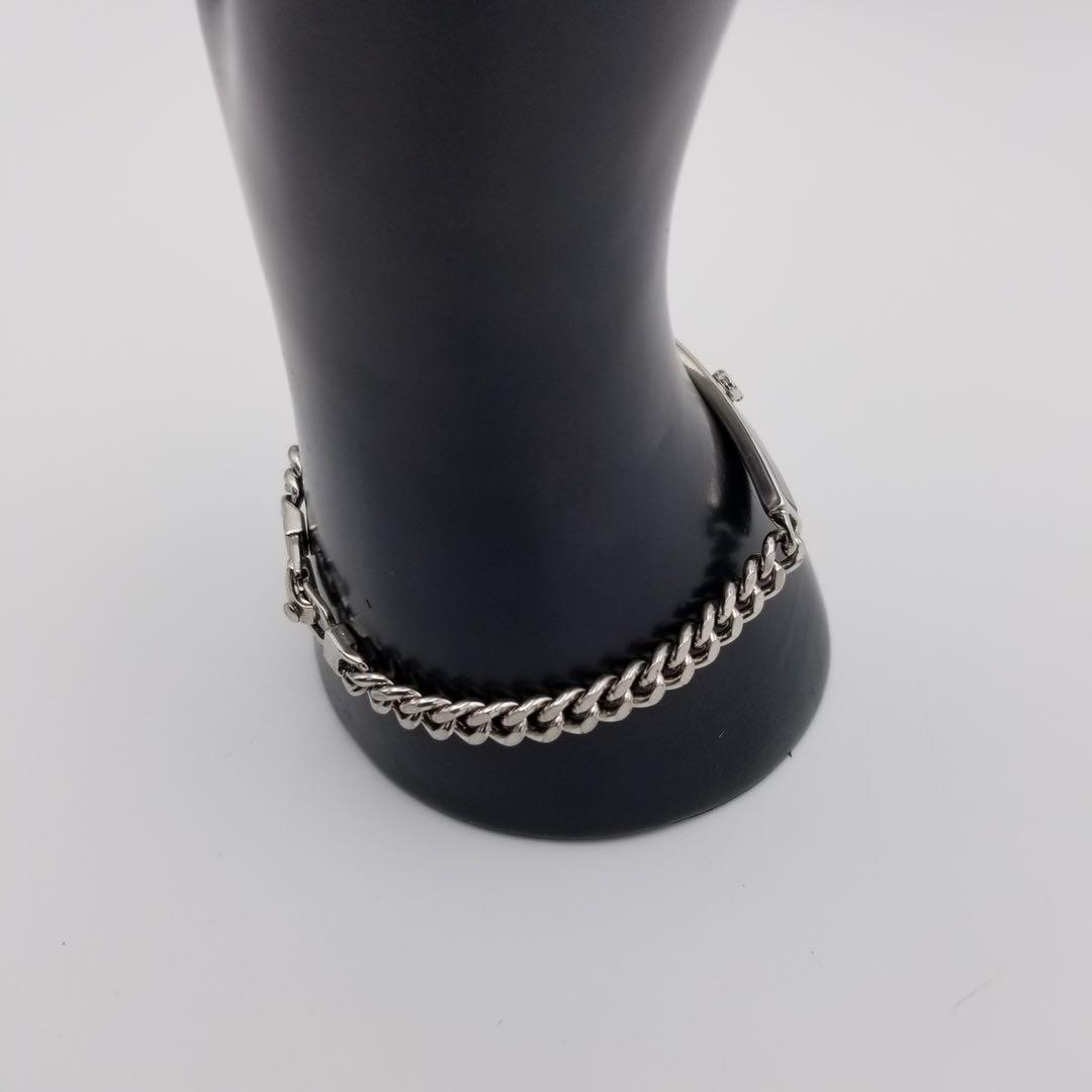 Christian Dior シルバー チェーンブレスレット ロゴ入り
