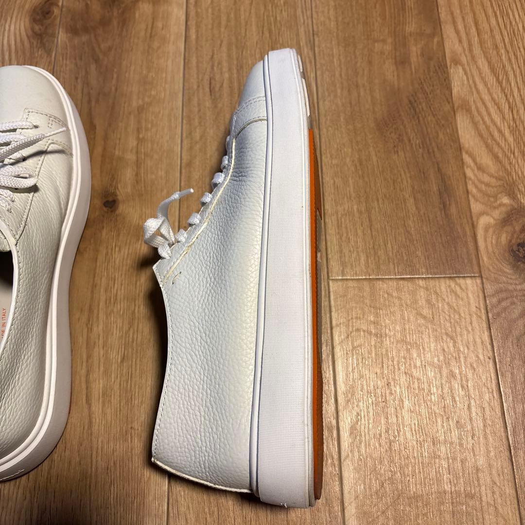 【ほぼ未使用】サントーニ　Santoni レザー　スニーカー　白　UK8 US9
