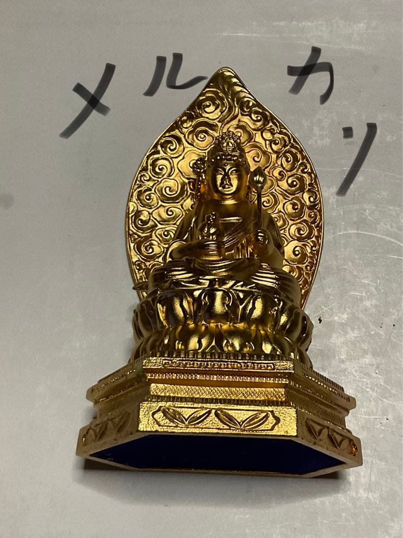 金属製／越後　松之山・松陰禅寺の普賢菩薩座像。【手元に地蔵菩薩を持っている物】。