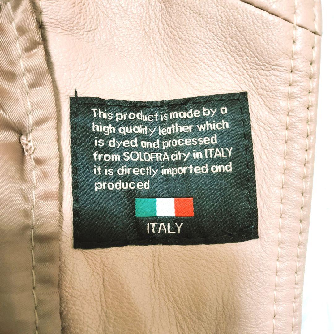 Andy イタリア製 ラムレザー ライダースジャケット フォックスファー付き