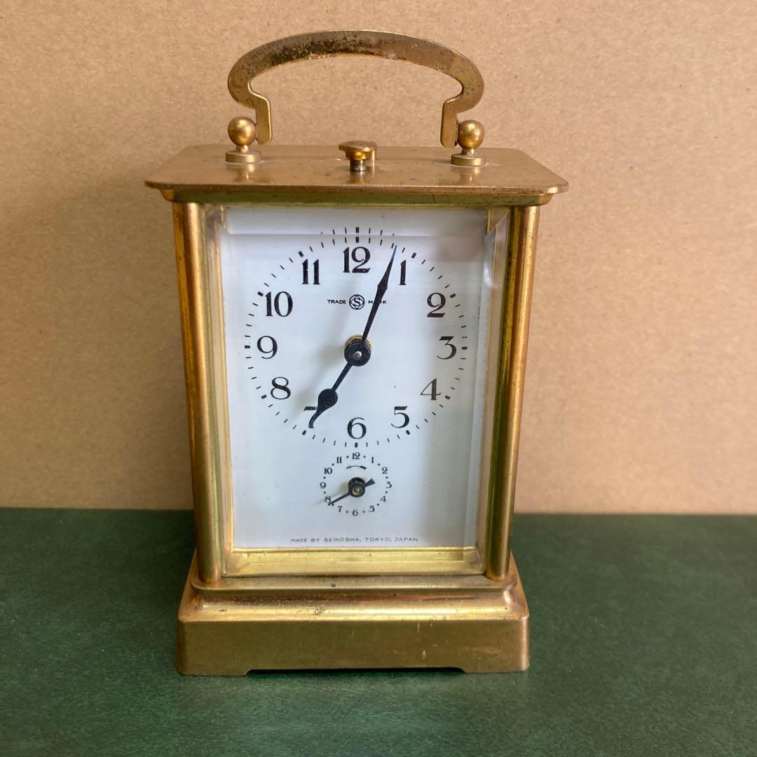 精工舎 呼び鈴付き アンティーク レトロ 真鍮枕時計