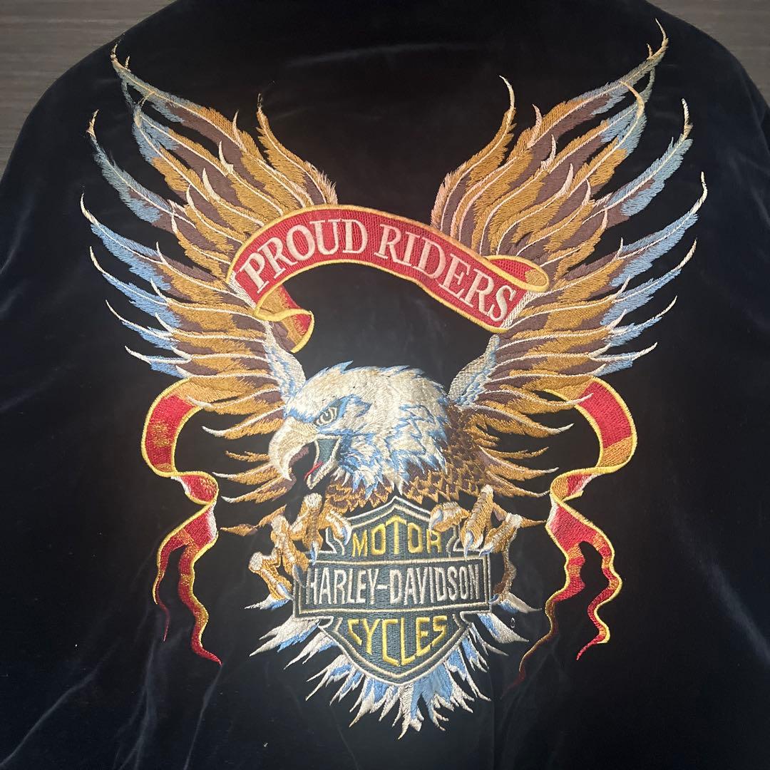 ハーレー ヴィンテージ ベロア 別珍 スカジャン 90s 希少 デッド 古着