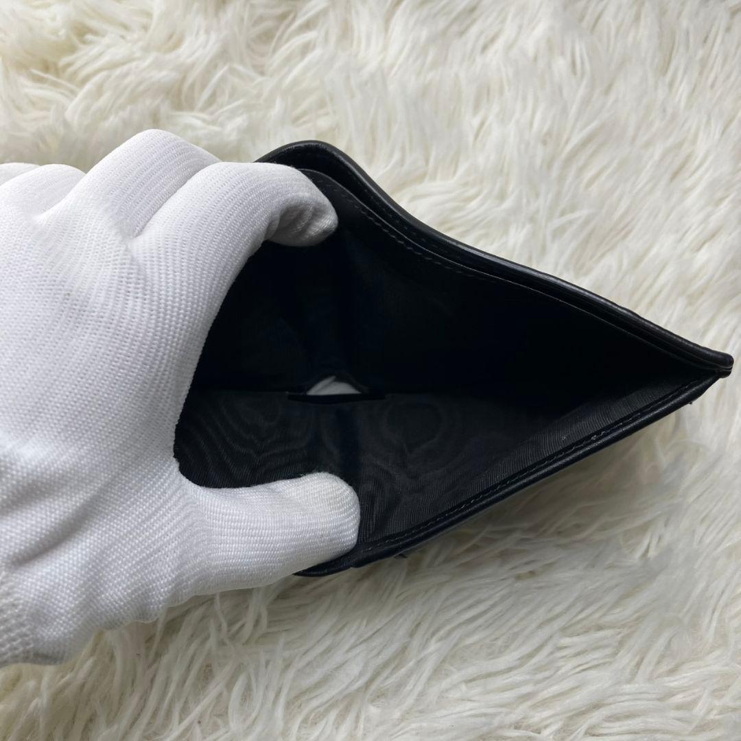 グッチ　二つ折り財布　GG柄　グッチシマ　レザー　ブラック　付属品完備