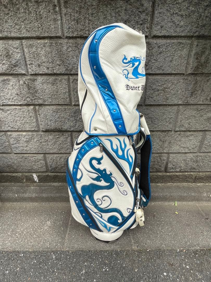 ダンスウィズドラゴン　キャディバッグ ホワイト/ブルー