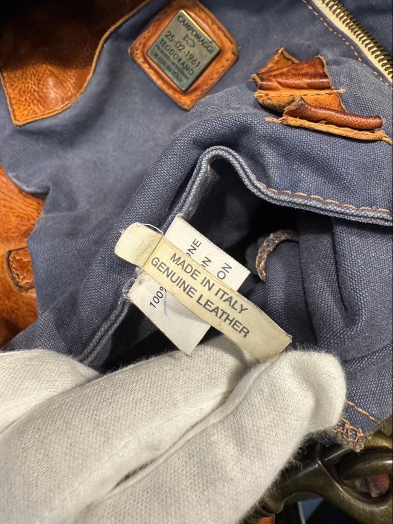 campomaggiショルダーバッグ キャンバス ブルー