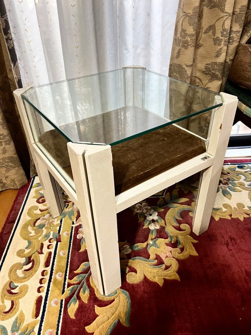 ヴィンテージ ビンテージ サイドテーブル ショウケース ガラス