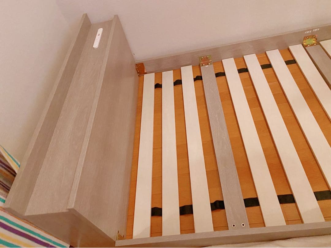 タンスのゲン ベッドフレーム シングル すのこ USBポート付き