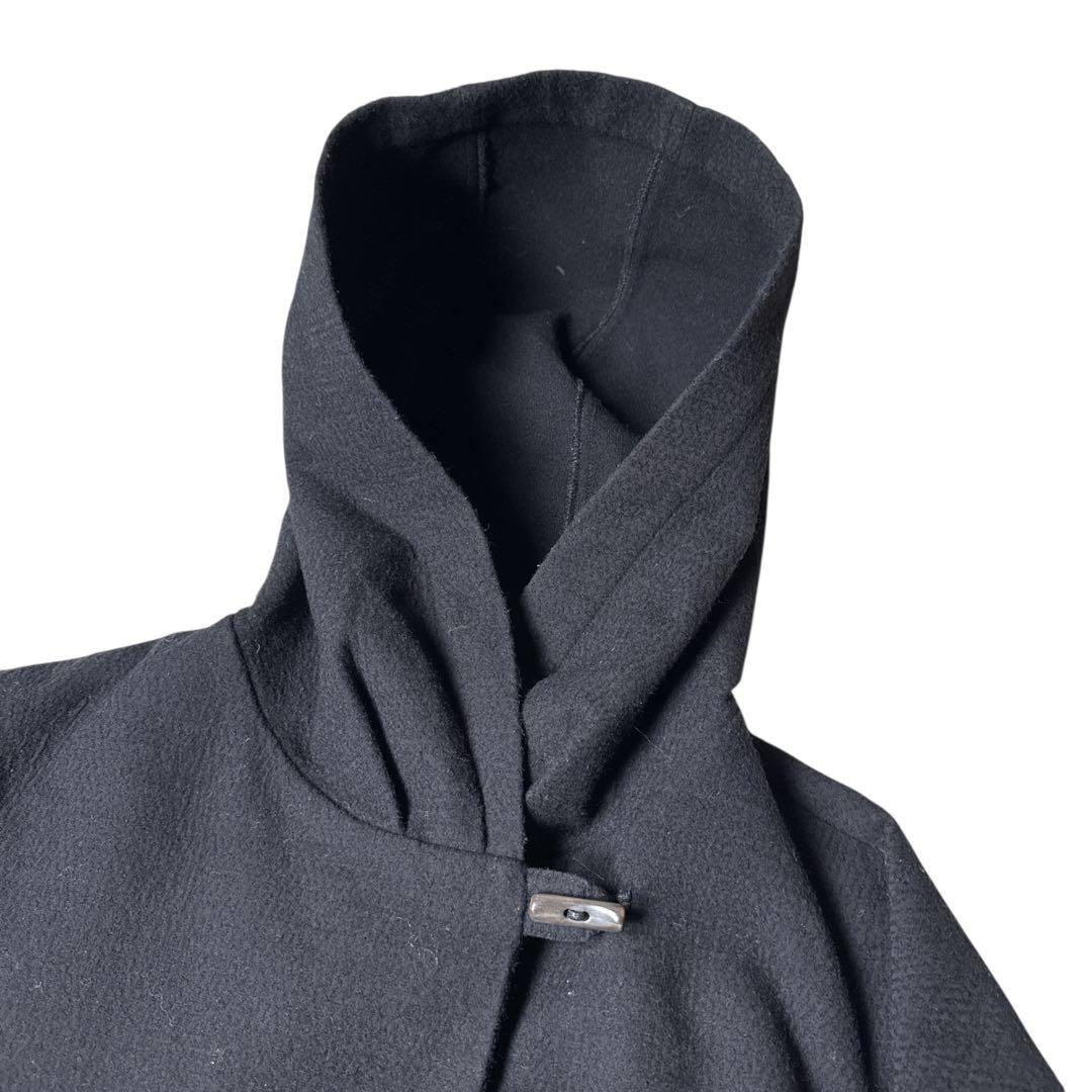 希少 トクコプルミエヴォル ウールコート 人物柄 民族衣装 刺繍調 黒 9号