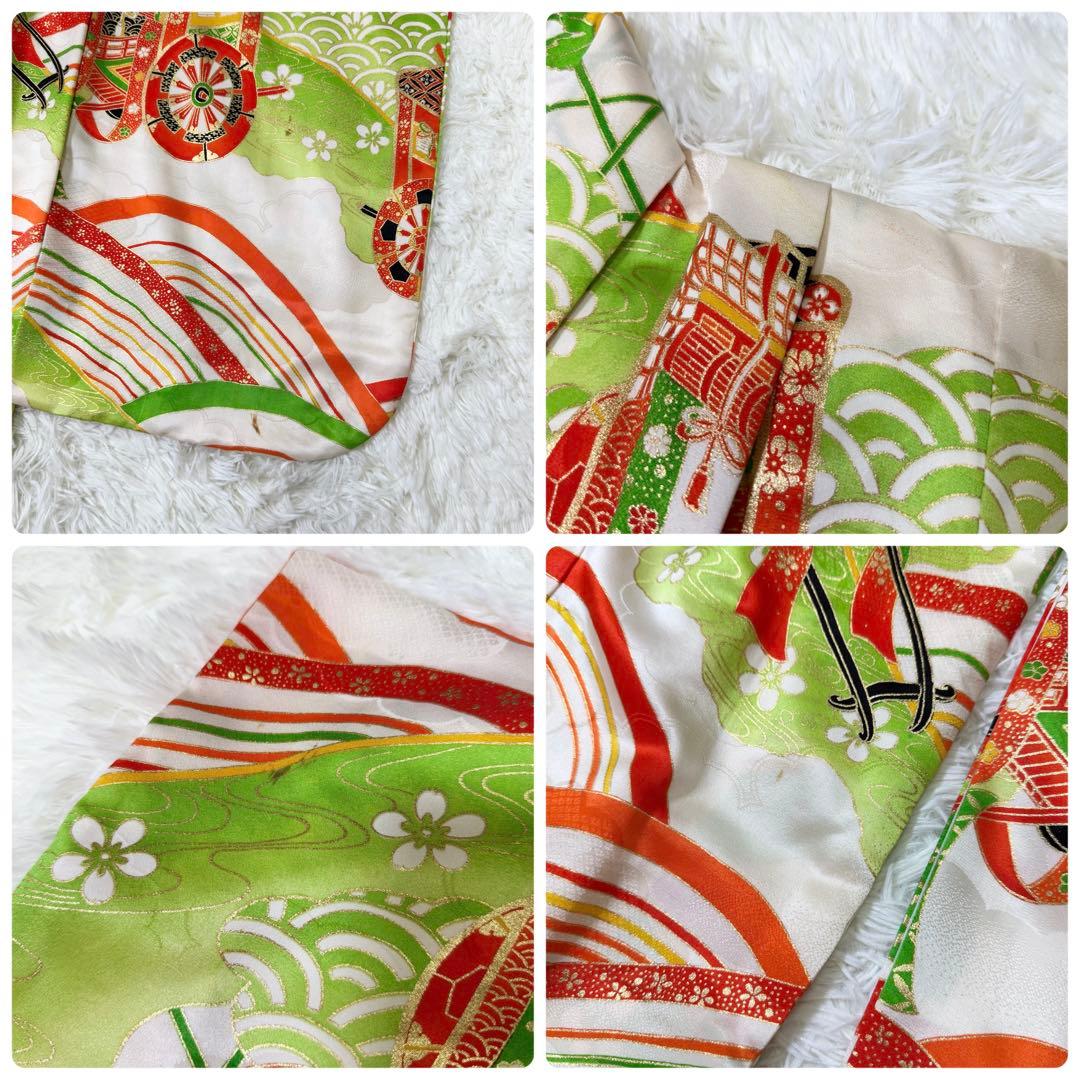 七五三　7歳　女の子　フルセット　正絹　澤村屋　緑　着物　箱せこ