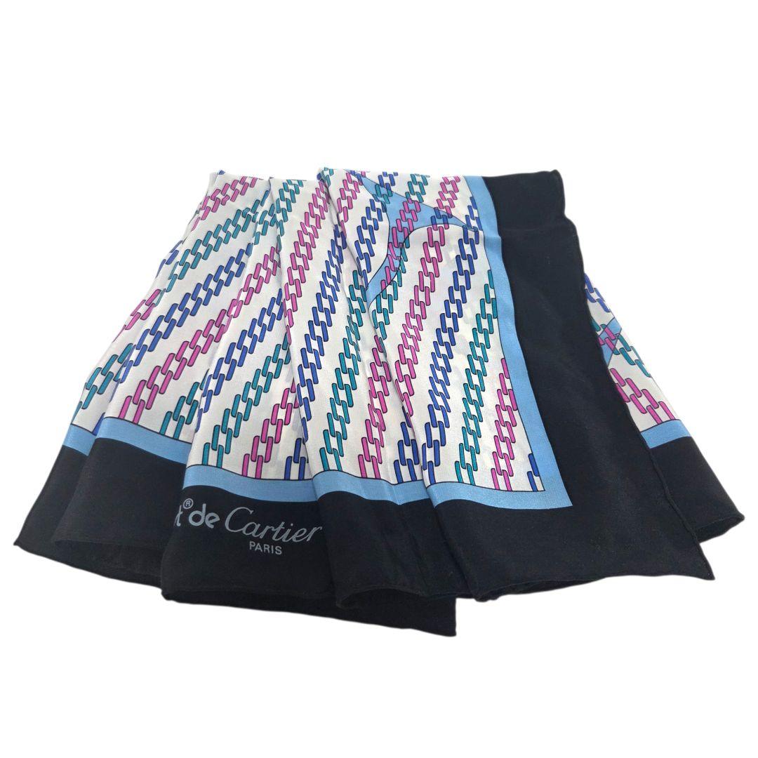 Cartier large scarf 大判 スカーフ ダブルシー ブラック