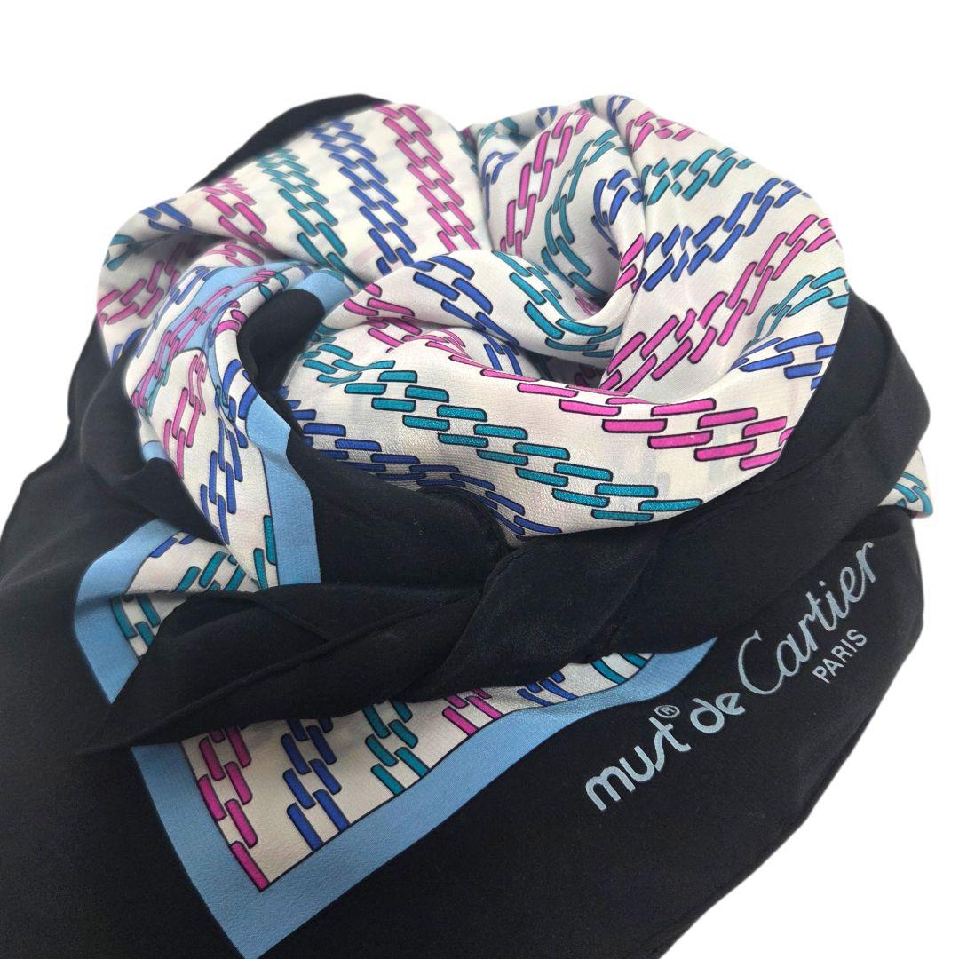 Cartier large scarf 大判 スカーフ ダブルシー ブラック