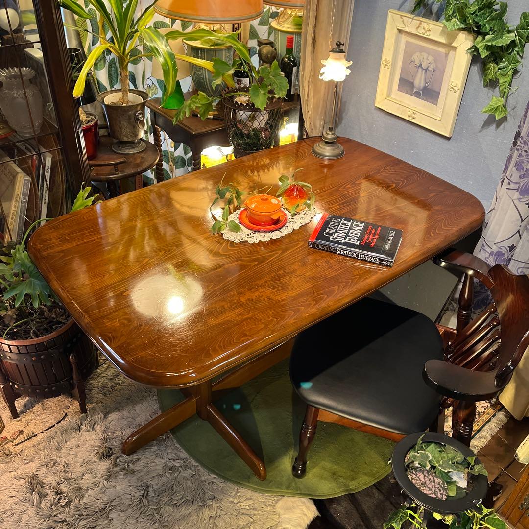 70’s オールド　ヴィンテージ ブナ　ソリッド　ダイニングテーブル　北欧