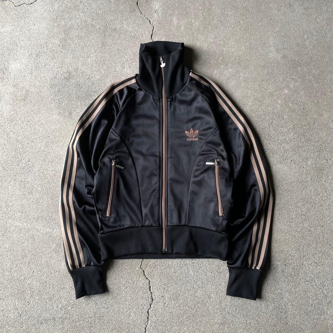 80s 90s adidas トラックジャケット ブラック ベージュ y2k