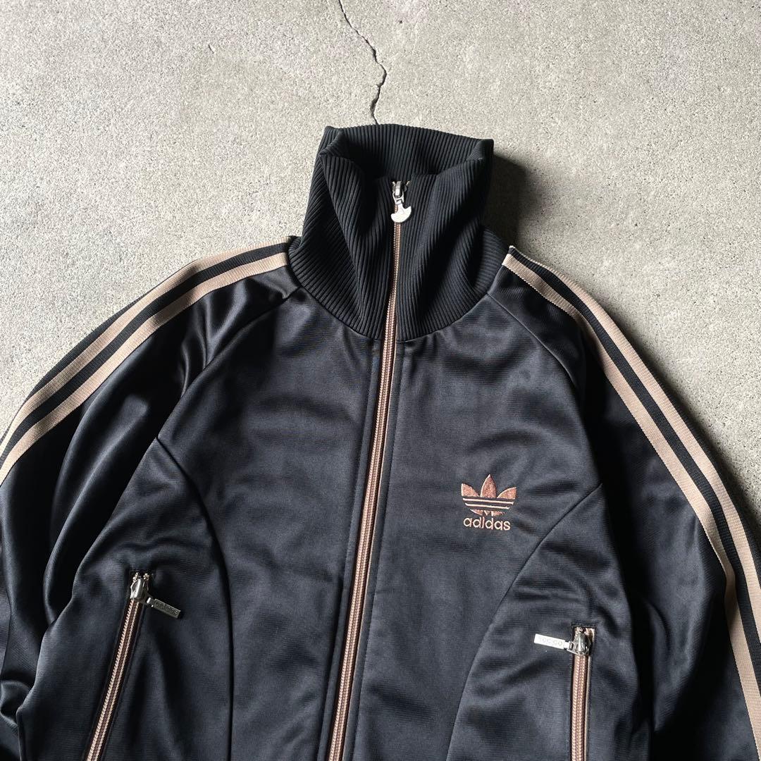 80s 90s adidas トラックジャケット ブラック ベージュ y2k